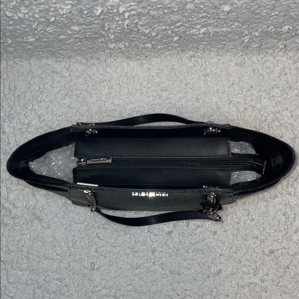 Michael Kors Jet Set Large Monogram Shoulder Bag Tote & Studded Wallet Set Black - Picture 11 of 17